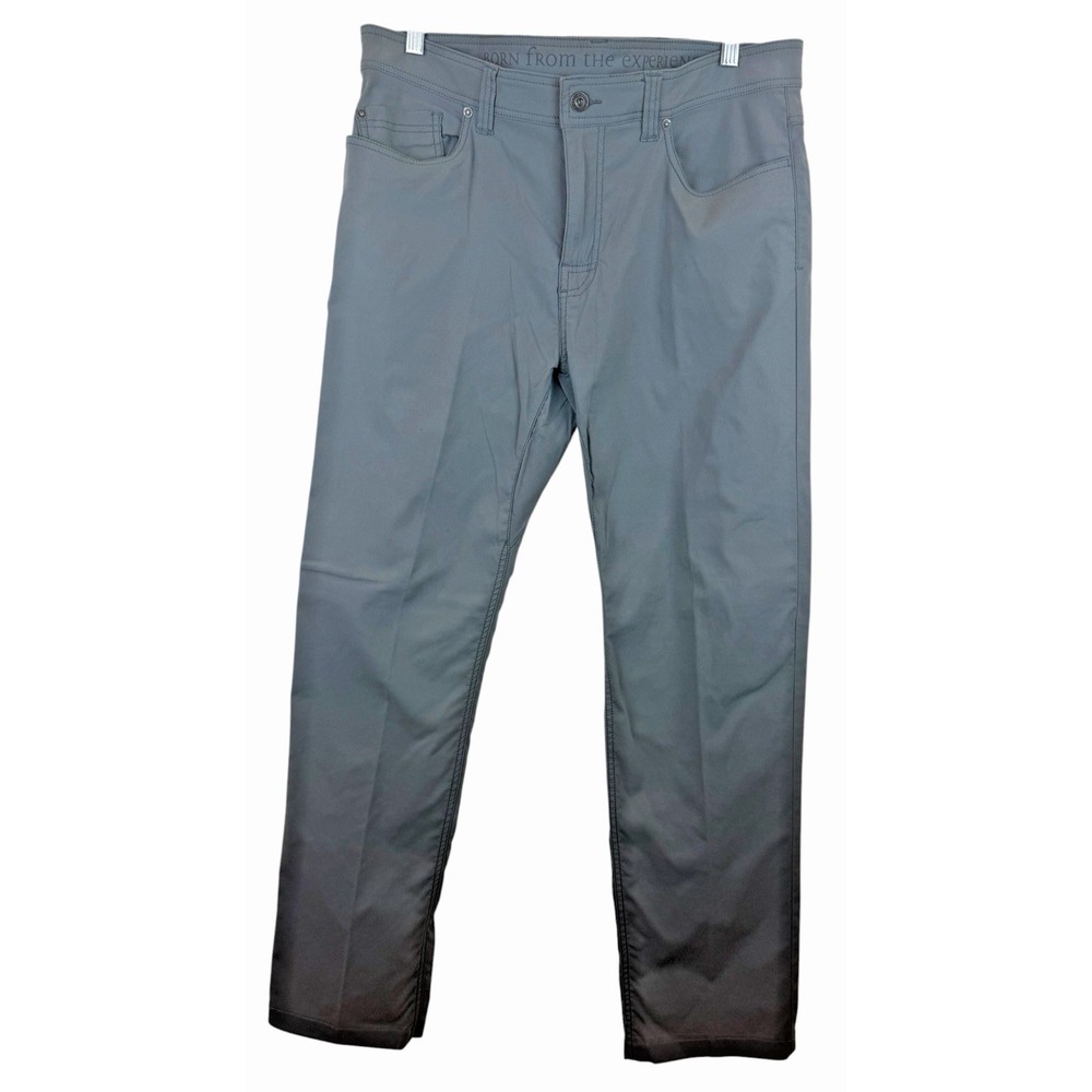 Prana Men's Stretch Zion Khaki Slim Pant Size 35X32 Gray